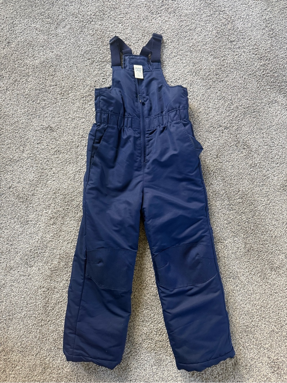 Kids size Sm 6/7 Navy Snow Bib Pants - faded glory w/ pockets